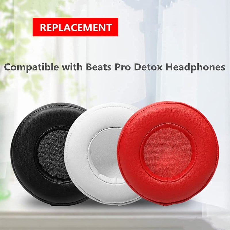 2FY2SW وسادات أذن بديلة Learsoon من رغوة الذاكرة تغطي وسائد الأذن متوافقة مع سماعات Monster Beats من Dr.Dre PRO/Detox (بيضاء) - Image 4